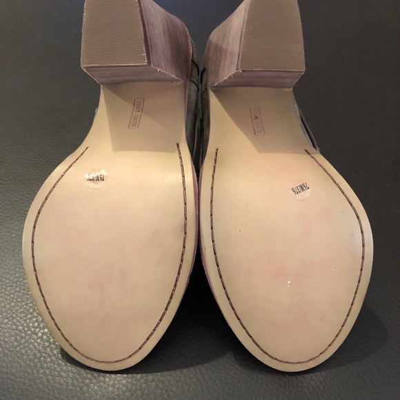 Vince Camuto Karini Open Toe Bootie Womens US 7.5 Olive Casual Stacked Heel. - Picture 4 of 6